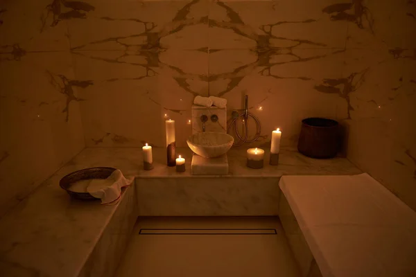 Horizontal image of the Turkish bath interior without people — Stock Photo, Image