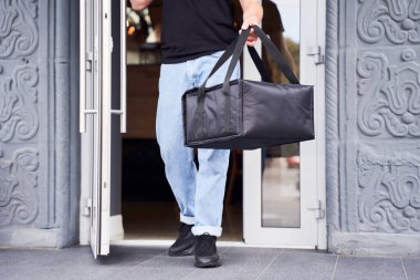 Pizza teslimatı konsepti yakın çekim