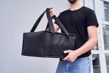 Pizza teslimatı konsepti yakın çekim