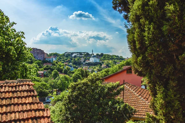 View of district Kuzguncuk and Haci Mehmet Ali Ozturk Mosque on a top of the hil