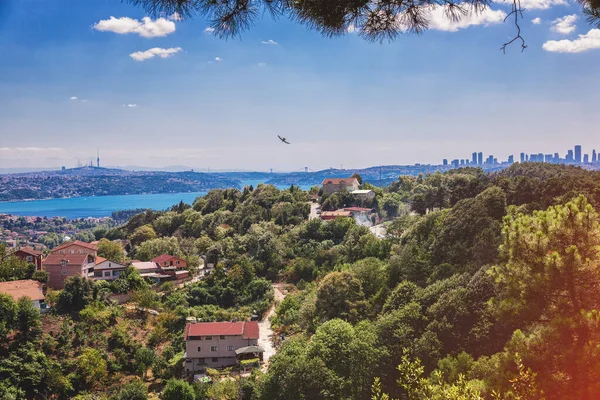 Vista panorámica de Estambul y el Bósforo desde el distrito de Beykoz — Foto de Stock