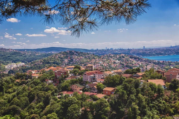 Панорамный вид на Стамбул и Босфор из района Бейкоз Стоковая Картинка