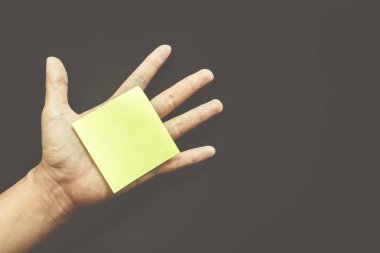 El ile hatırlatma yapışkan not, metin için boş yer