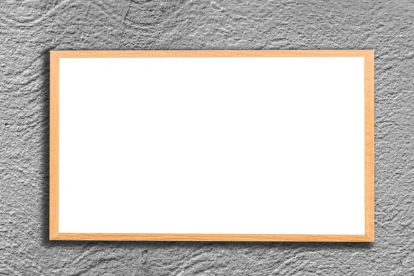 Mock Blank Wooden Picture Frame Brick Wall — Stock Photo, Image