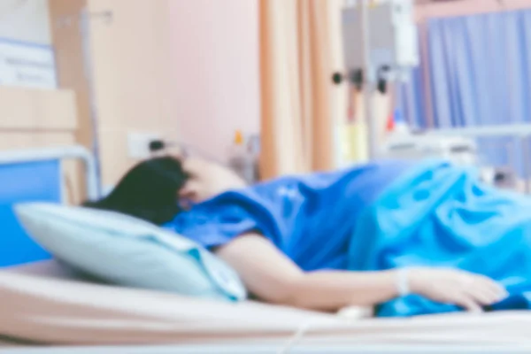 Hasta Yatak Oda Hastanede Arka Plan Bulanıklık — Stok fotoğraf