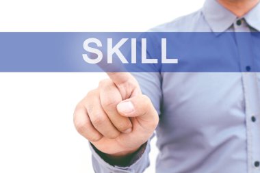 Sanal ekran üzerinde beceri dokunmadan işadamı el