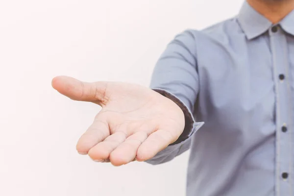 Open Business Man Hand Showing Something — Stock Photo, Image