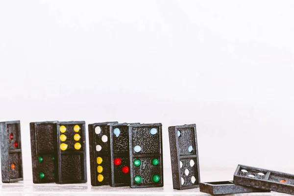 Black Domino Wooden Table — Stock Photo, Image