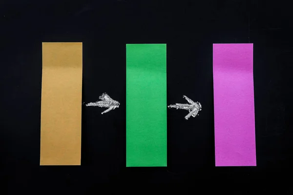 Notas Adhesivas Blanco Flecha Tiza Con Espacio Copia Para Mensaje — Foto de Stock