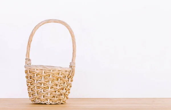 Empty  basket on wooden table