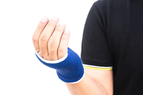 Άνθρωπος Χέρι Οξύ Πόνο Ένα Καρπό Που Απομονώνονται Λευκό Φόντο — Φωτογραφία Αρχείου