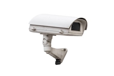 Beyaz arka plan üzerinde izole cctv güvenlik kamera