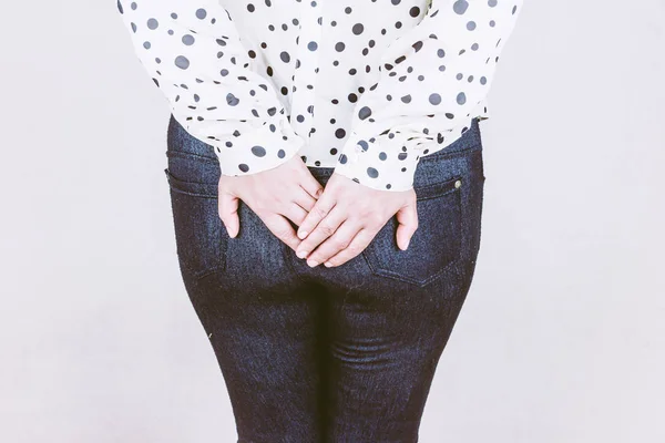 Woman Has Diarrhea Holding Her Butt — Stock Photo, Image