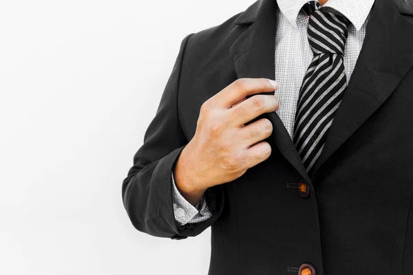 Businessman Adjust Necktie Start Office — Stock Photo, Image