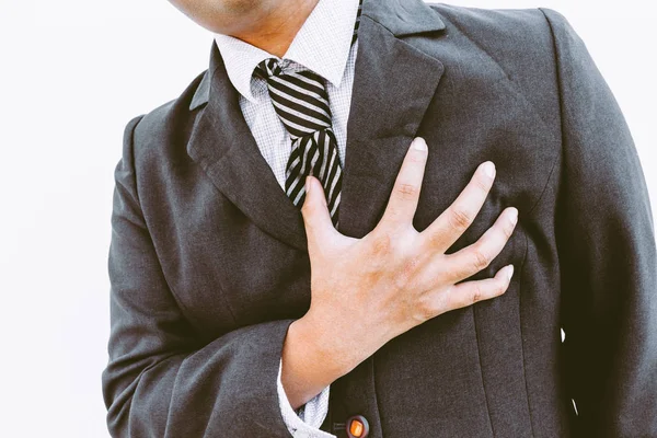 Businessman Heart Attack White Background — Stock Photo, Image