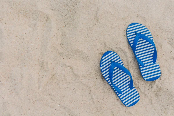 Blue Flipflop Beach Sand Royalty Free Stock Images