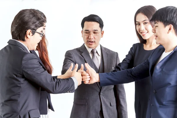 İş takım çalışması başparmak sırıtmak