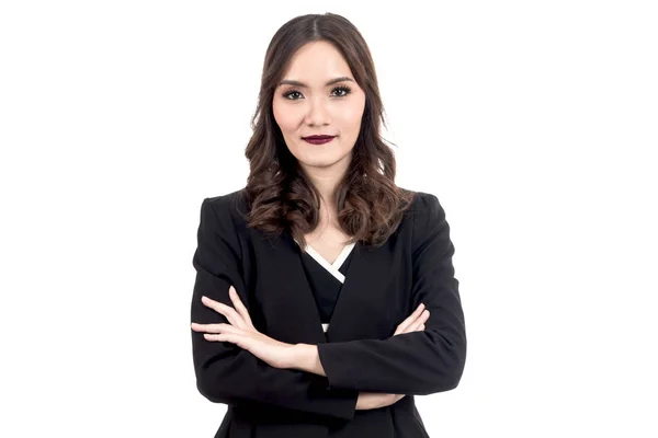 Retrato Mujer Negocios Aislada Sobre Fondo Blanco — Foto de Stock