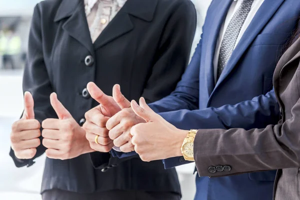 Trabalho Equipe Negócios Mostrar Polegar — Fotografia de Stock