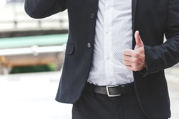 Businessman Show Thumb Hand Sign — Stock Photo, Image