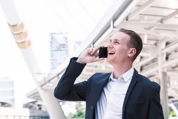 Handsome Businessman Using His Smartphone — Stock Photo, Image