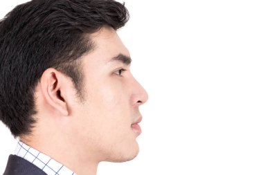 Beyaz arka plan üzerinde izole yakışıklı işadamı portresi