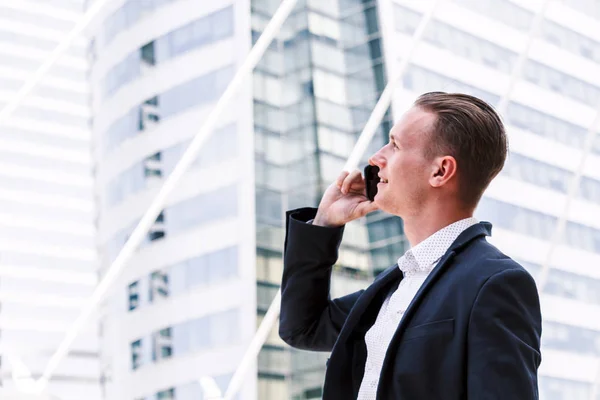 Handsome Businessman Using His Smartphone — Stock Photo, Image