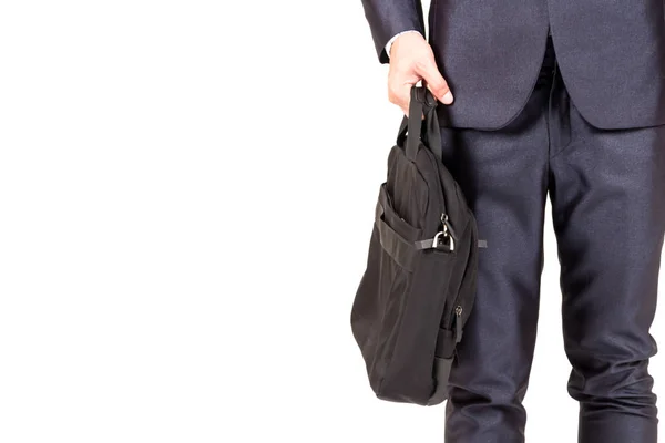 Businessman Holding Briefcase Isolated White Background — Stock Photo, Image