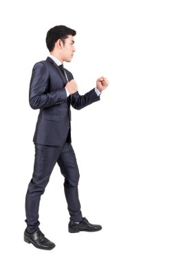 İş adamı izole üzerinde beyaz arka plan boks