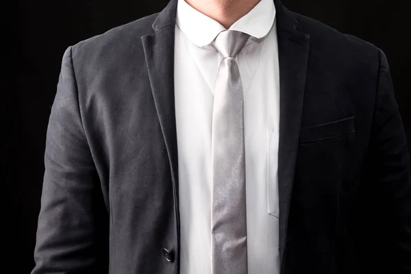 Portrait Handsome Businessman Dark Background — Stock Photo, Image