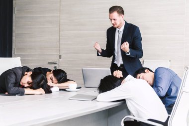 Grup toplantısında uyku iş adamları