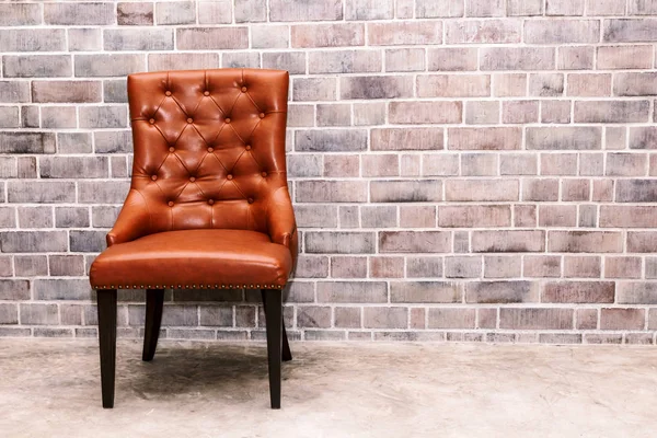 Modern Armchair Furniture Brick Wall Room Interior — Stock Photo, Image