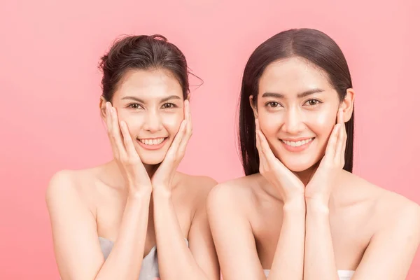 Két Gyönyörű Nők Szépség Egészség Care Beauty Spa Perfect Friss — Stock Fotó