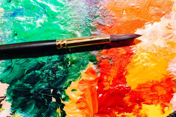 Diatur Untuk Menggambar Dan Melukis Seni Dengan Palet Warna Dan — Stok Foto