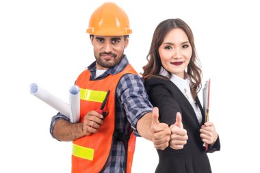 İş takım çalışması başparmak sırıtmak