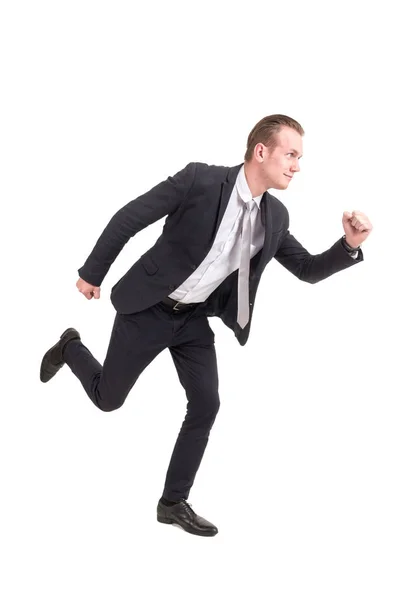 Businessman Running Forward Isolated White Background — Stock Photo, Image