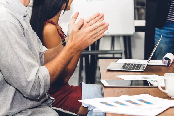 Business People Clapping Hands Meeting Partnership Approval Thanks Gesture Concept — Stock Photo, Image