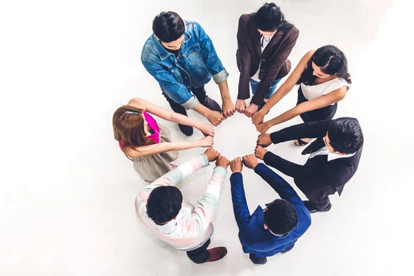 Top view of successful of group business people fist bump togeth — Stock Photo, Image