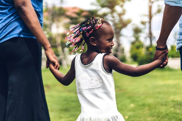 Portrait Enjoy Happy Love Black Family African American Father Mother — Stock Photo, Image