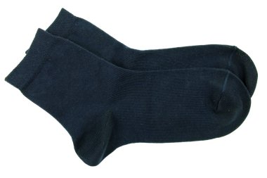 Beyaz arka plan üzerinde izole örme karanlık çorap