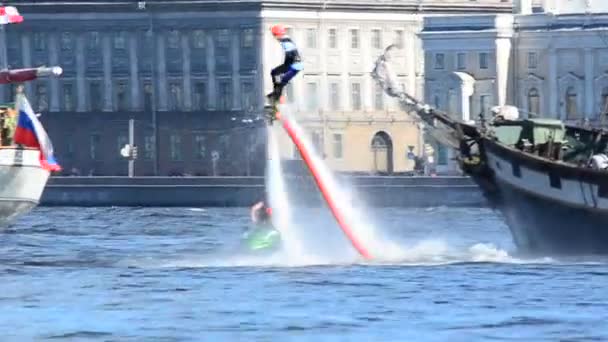 Russie Saint Pétersbourg Août 2015 Athlète Flynordic Effectue Une Variété — Video