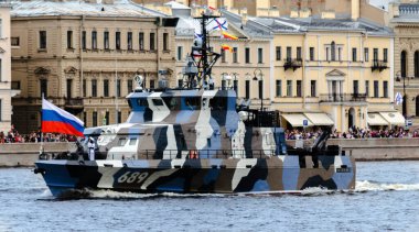 SAINT PETERSBURG, RUSSIA - 24 Temmuz 2020: Sabotaj karşıtı tekne 