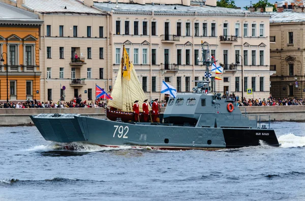 San Petersburg Rusia Julio 2020 Barco Desembarco Ivan Pasko Con — Foto de Stock