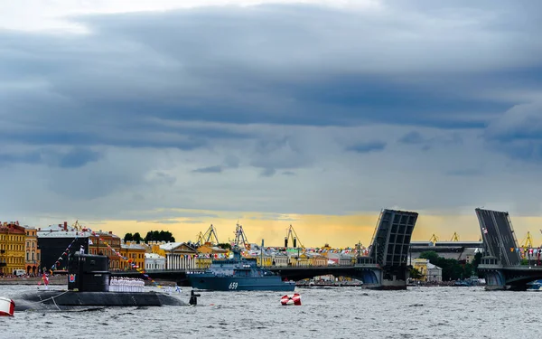 Saint Petersburg Russie Juillet 2020 Les Navires Guerre Passent Formation — Photo