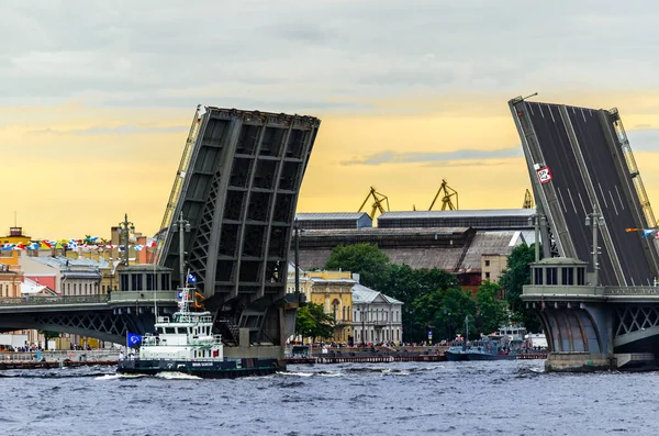 Saint Petersburg Russia July 2020 Warships Passes Parade Formation Neva — Stock Photo, Image