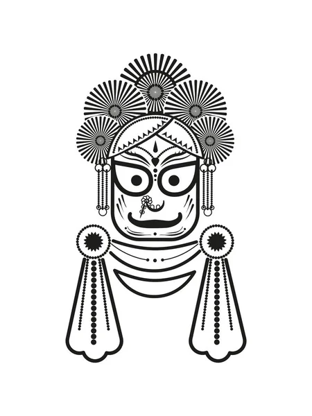 Балабхадра Стилізоване Зображення Божества Чорно Білому Стилі Ікона Або Символ — стоковий вектор