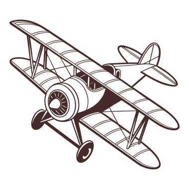 Beyaz arkaplanda klasik uçak