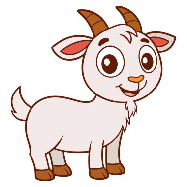 Beyaz arka planda mutlu çizgi film keçileri