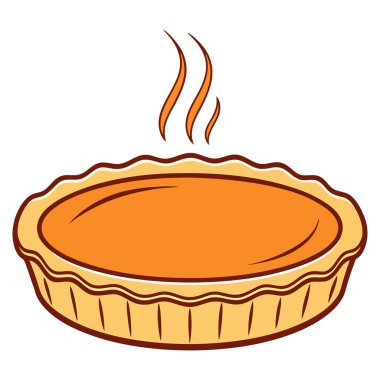 Beyaz arka planda lezzetli balkabağı turtası