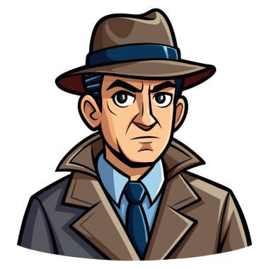 Beyaz arka planda düz stil dedektif